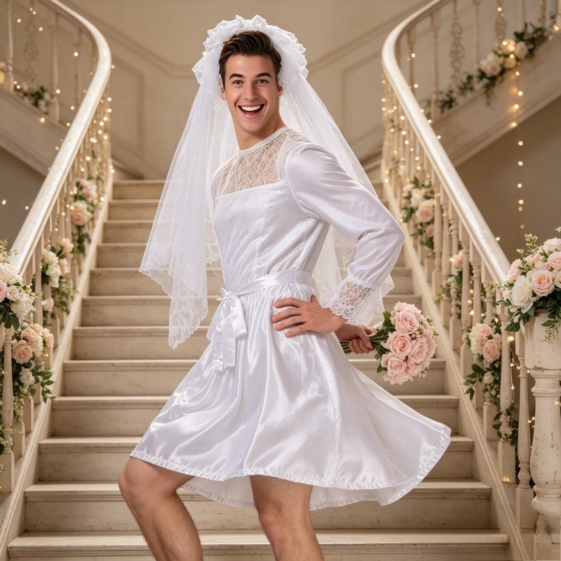 Medieval Men'S Accessories - Halloween Men Bride Costume Set Funny