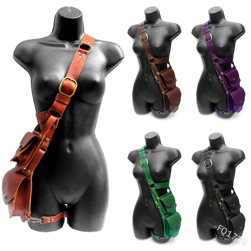 Medieval Men'S Accessories - Medieval Pouch Bag Belt Leather Saddle