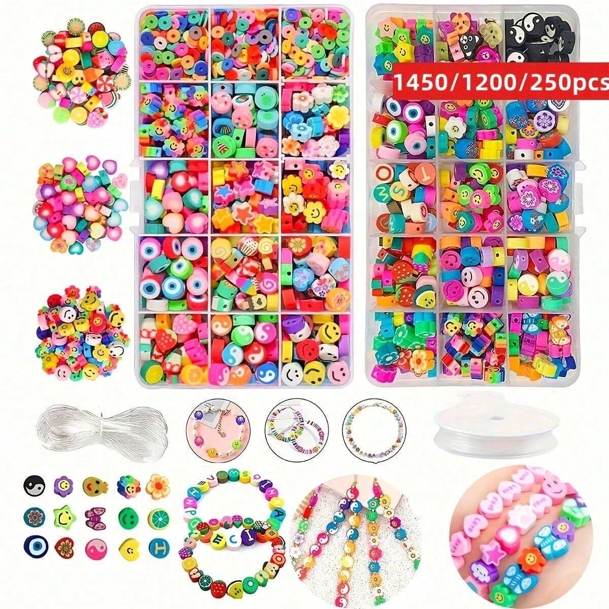 Men Accessories Jewellery - 1450/1200/250pcs Polymer Clay Beads Set, Box,
