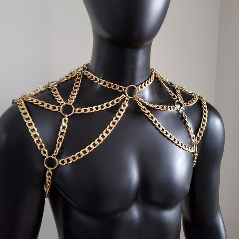 Men'S Accessories Chain - Punk Men Shoulder Body Chain Back