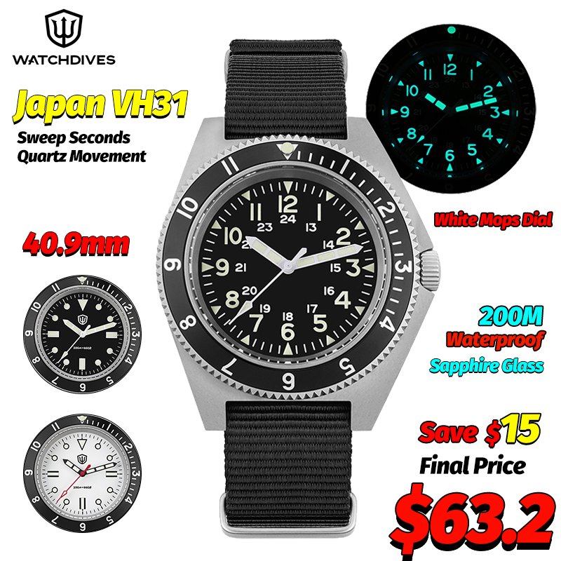Men Accessories Jewellery - Watchdives WD1972 Quartz Watch Sapphire Luminous