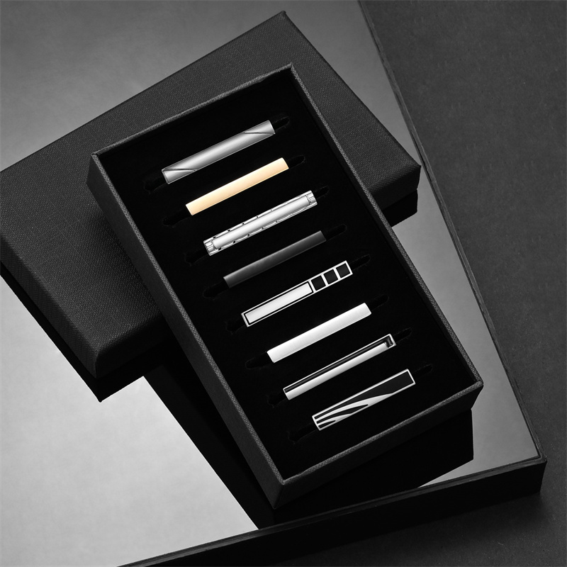 Cufflink Box Set - 8 PCS Short Tie Clips Set