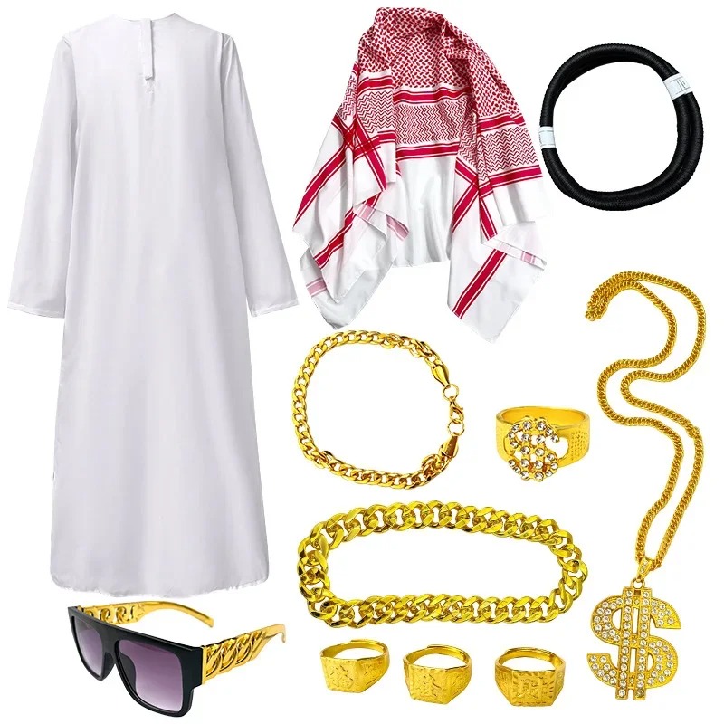 Medieval Men'S Accessories - Halloween Cosplay Costume Medieval Arab White