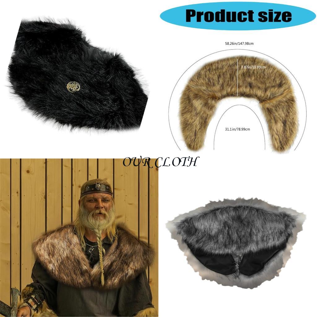 Vikinges Faux Furs Collar with - огляд і ціна Medieval Men'S Accessories