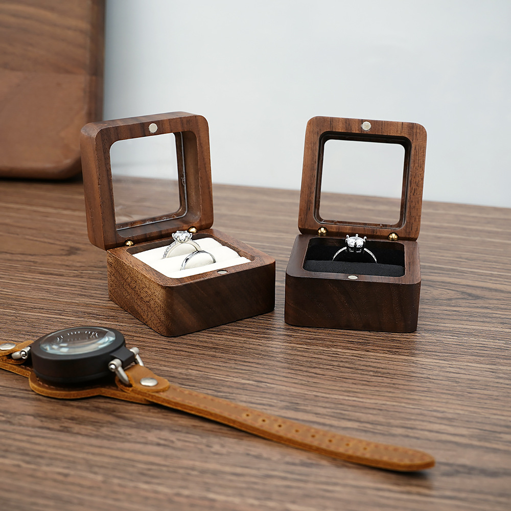 Black Walnut Solid Ring Box Si - огляд і ціна Cufflink Box Set