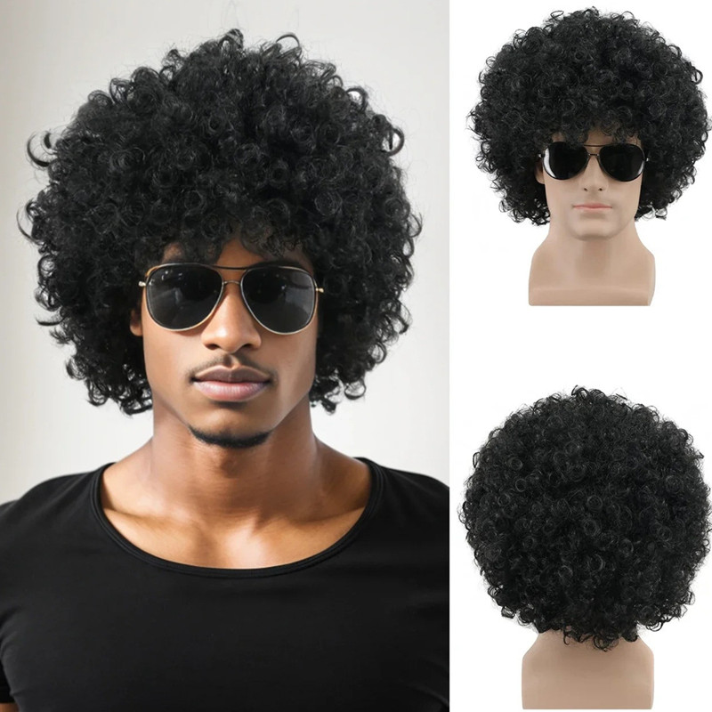 Unisex Big Curly Afro Wig - 3  - огляд і ціна Men'S Accessories In The 80S