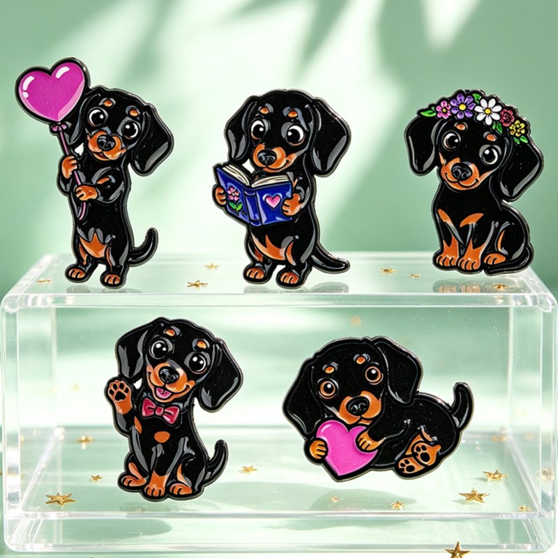 5pcs Cute Dachshund Enamel Pin - огляд і ціна Lapel Pin Enamel