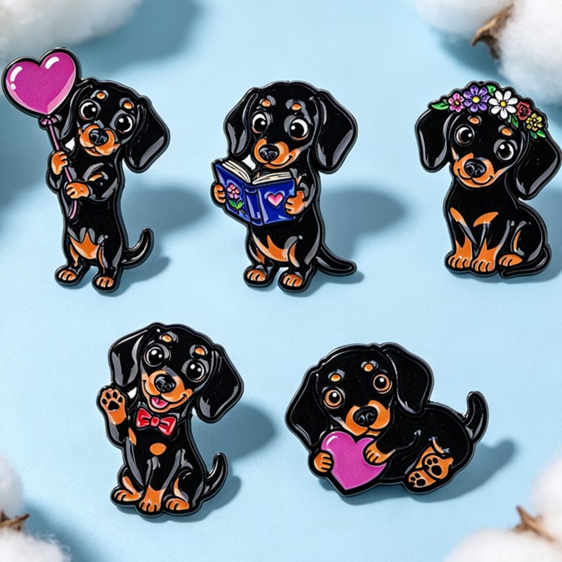 5pcs Cute Dachshund Enamel Pin - огляд і ціна Lapel Pin Enamel