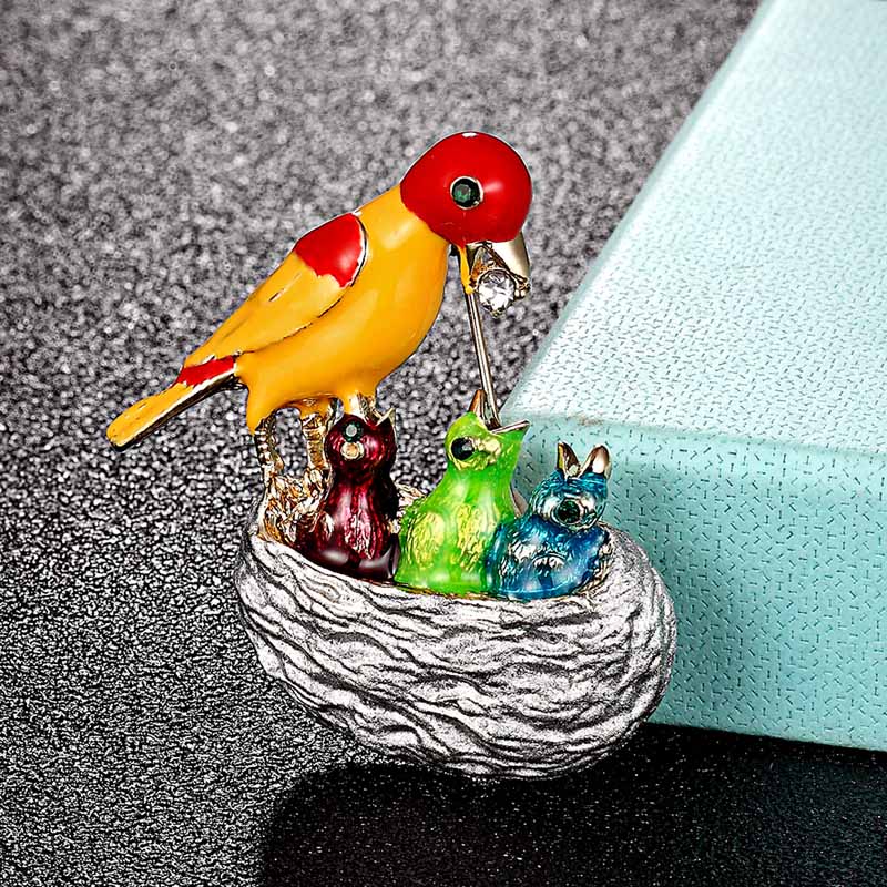 Zlxgirl Enamel Birds Brooches  - огляд і ціна Men Accessories Bouquet