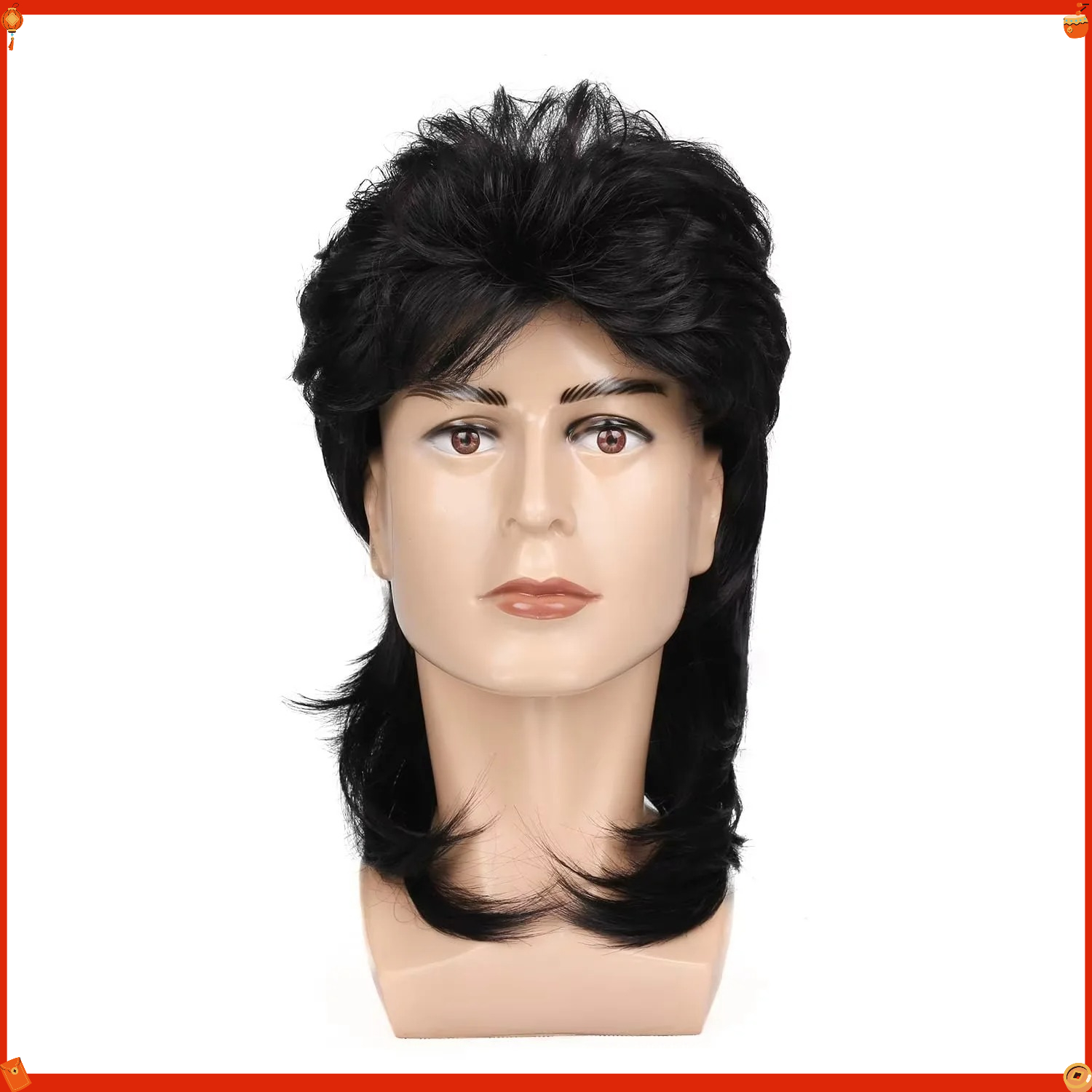 Synthetic Mullet Wig for Men 7 - огляд і ціна Men'S Accessories In The 80S