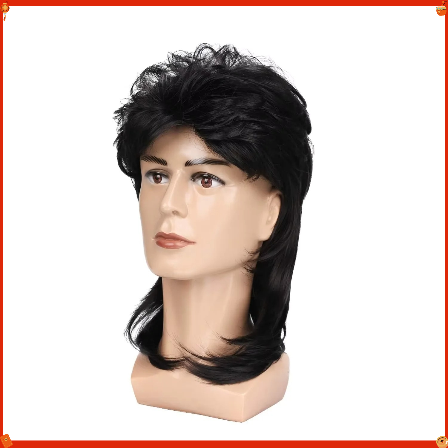 Synthetic Mullet Wig for Men 7 - огляд і ціна Men'S Accessories In The 80S