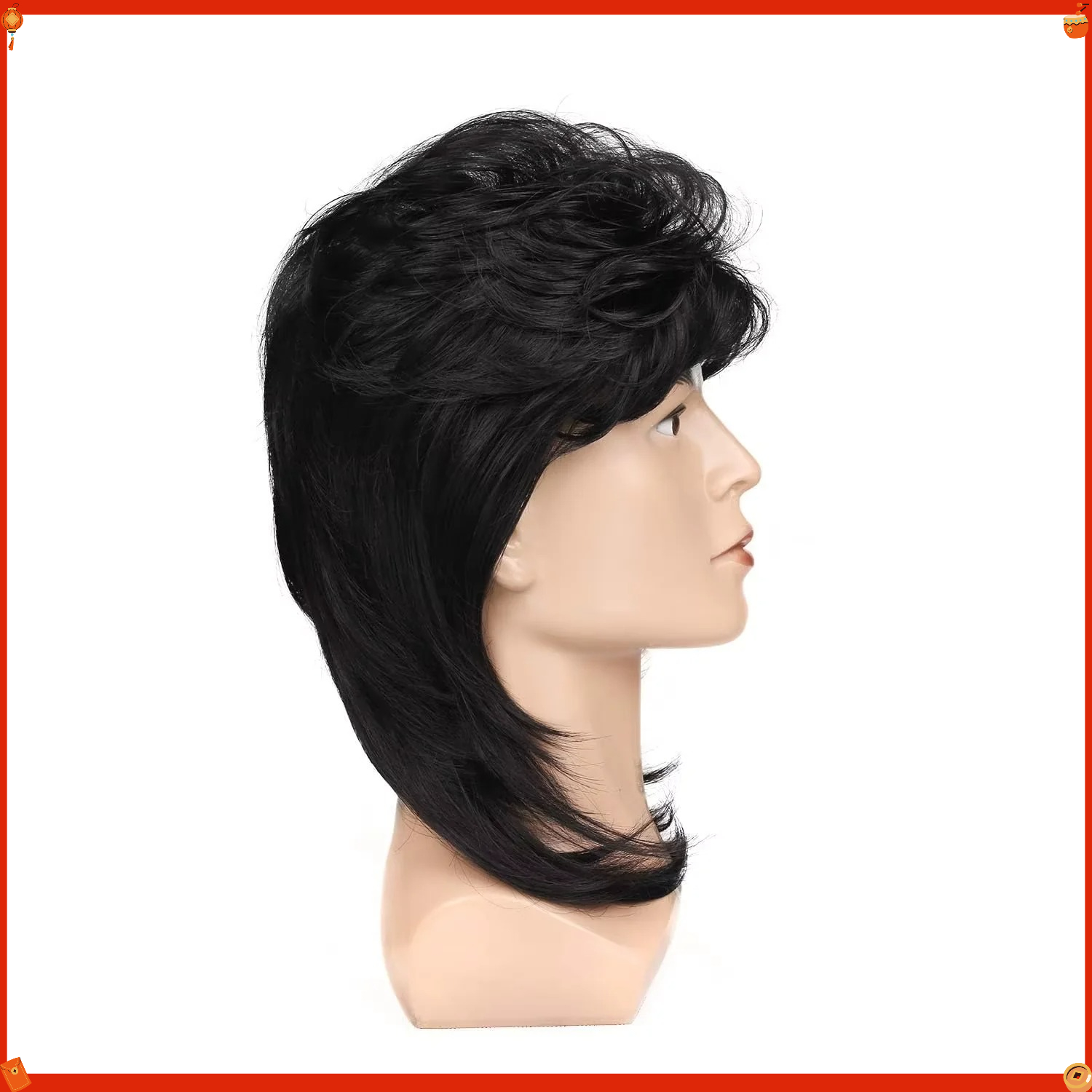 Synthetic Mullet Wig for Men 7 - огляд і ціна Men'S Accessories In The 80S