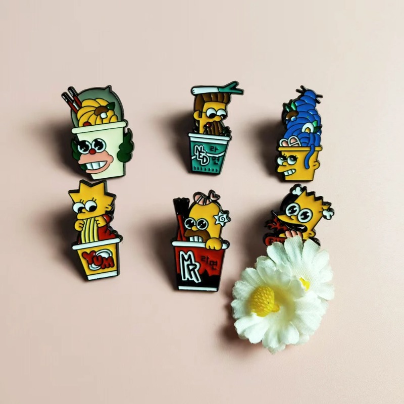 6pcs Set The Simpsons Cute fun - огляд і ціна Lapel Pin Enamel