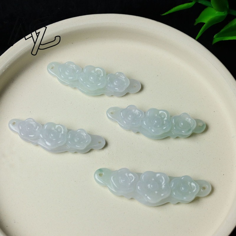 1pc Natural Jadeite Emerald Fl - огляд і ціна Men Accessories For Gift
