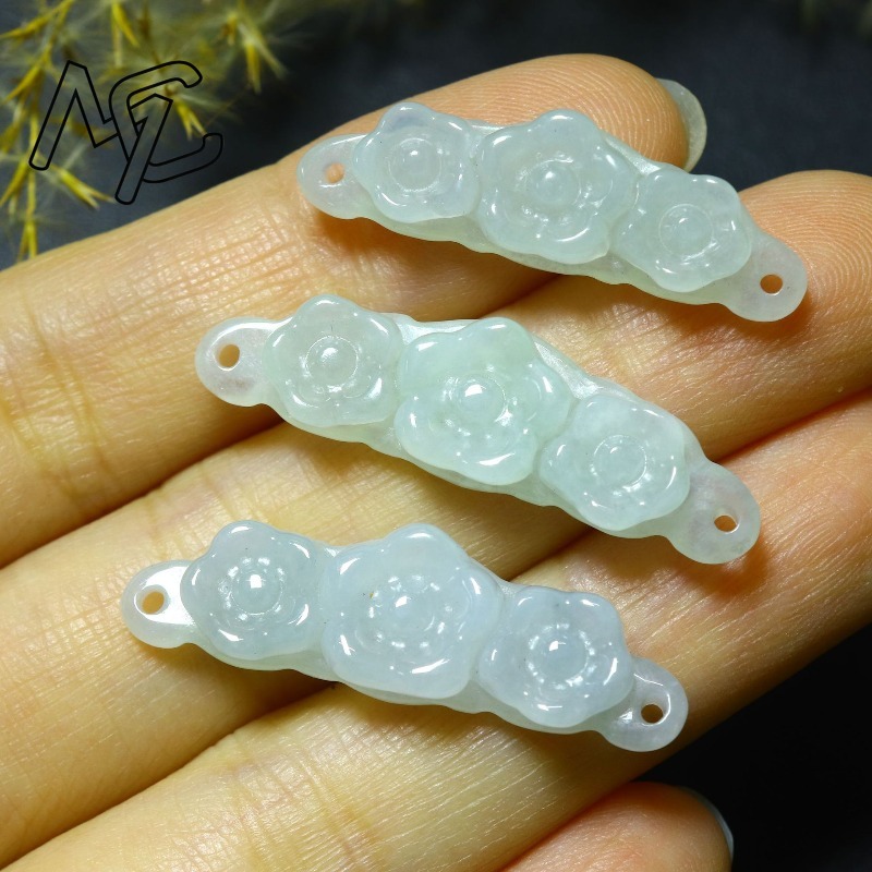 1pc Natural Jadeite Emerald Fl - огляд і ціна Men Accessories For Gift