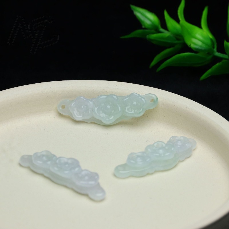 1pc Natural Jadeite Emerald Fl - огляд і ціна Men Accessories For Gift