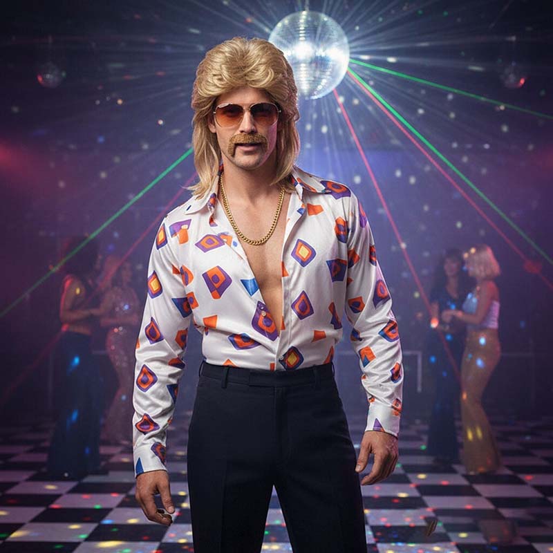 80s Disco Synthetic Wig Set Go - огляд і ціна Men'S Accessories In The 80S