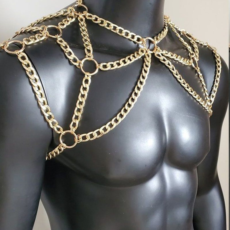 Punk Men Shoulder Body Chain B - огляд і ціна Men'S Accessories Chain