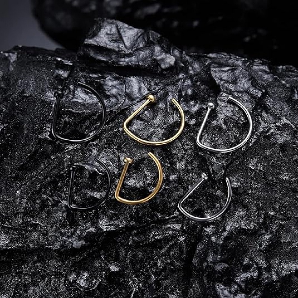 4 Pack Non Piercing D-Shaped N - огляд і ціна Men Accessories Ring