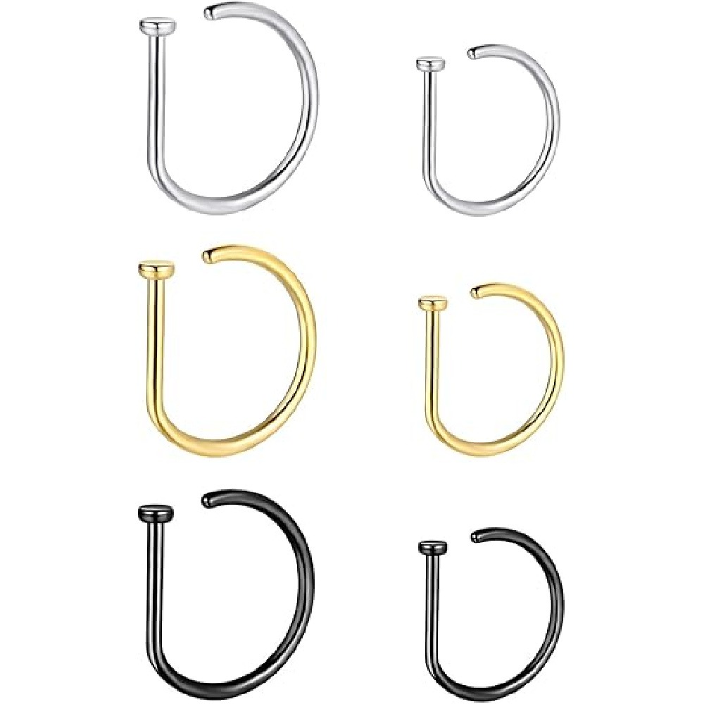 4 Pack Non Piercing D-Shaped N - огляд і ціна Men Accessories Ring