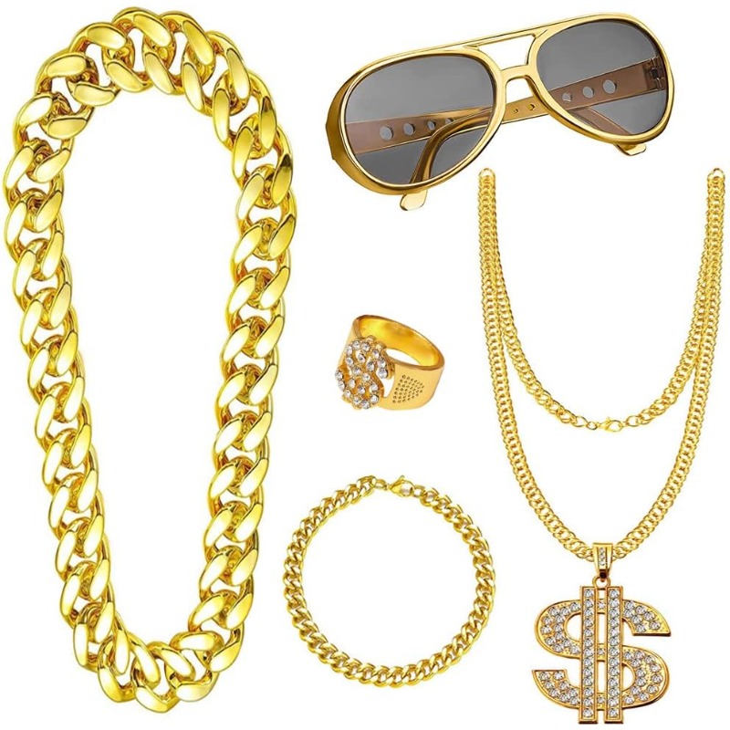 5pcs Hip Hop Costume kit,80s F - огляд і ціна Men'S Accessories In The 80S