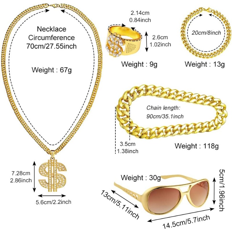 5pcs Hip Hop Costume kit,80s F - огляд і ціна Men'S Accessories In The 80S
