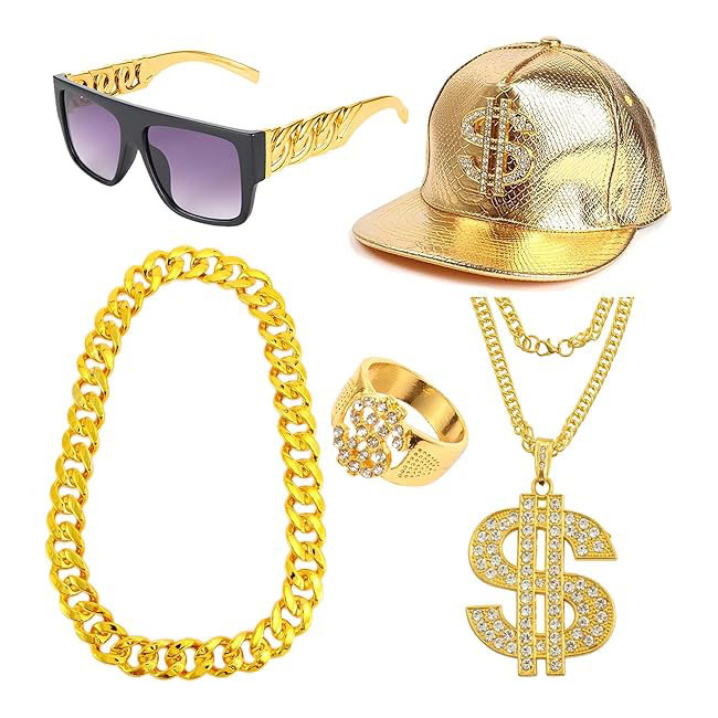 80s 90s Hip Hop Costume Access - огляд і ціна Men'S Accessories In The 80S