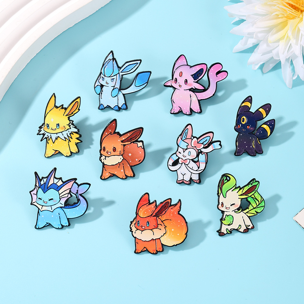 9Pcs Pokemon Eevee Flareon Ena - огляд і ціна Lapel Pin Enamel