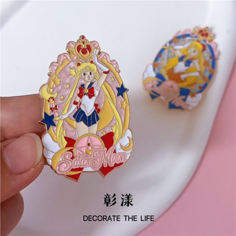 2pcs Sailor Moon Enamel Badges - огляд і ціна Lapel Pin Enamel