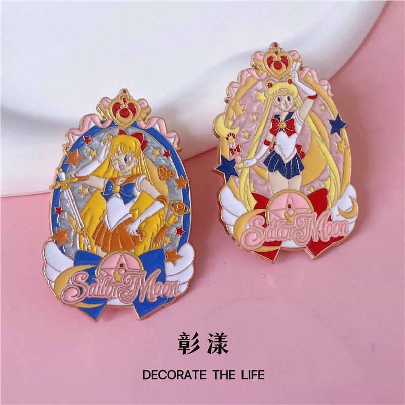 2pcs Sailor Moon Enamel Badges - огляд і ціна Lapel Pin Enamel