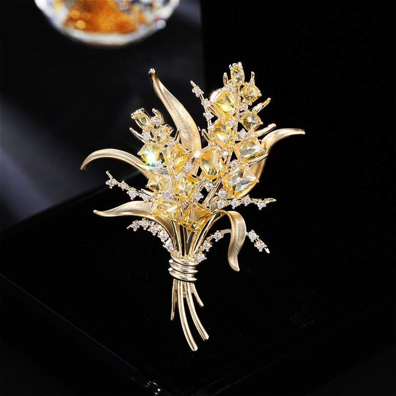Fashion Zircon Wheat Ear Brooc - огляд і ціна Men Accessories Bouquet