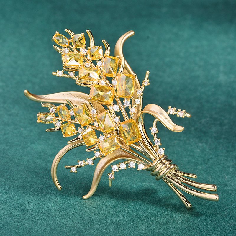 Fashion Zircon Wheat Ear Brooc - огляд і ціна Men Accessories Bouquet